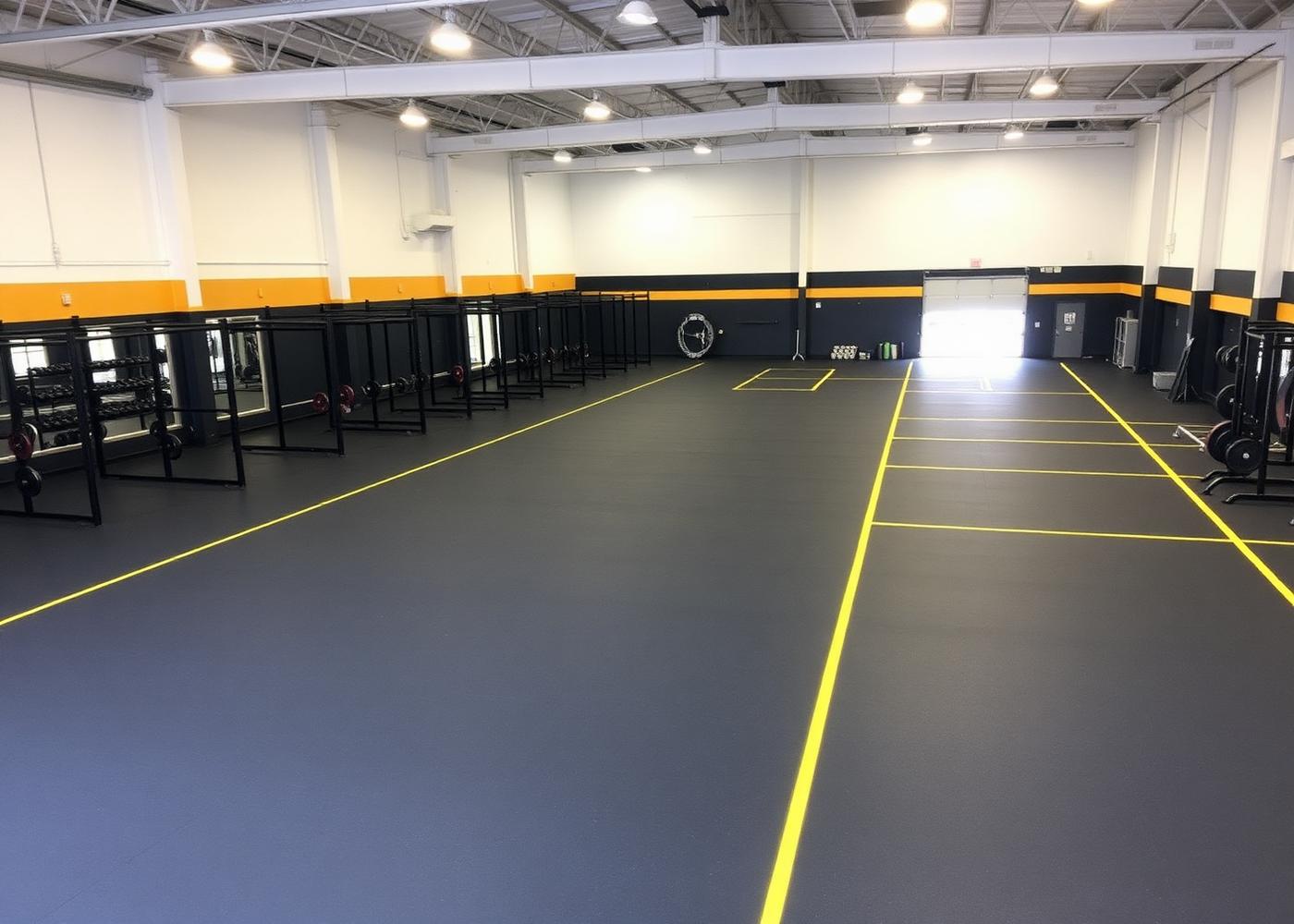Commercial gym with zoned training areas